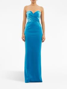 Rebecca Vallance Bernardette velvet-effect gown - Blauw
