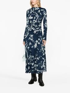 Erdem Midi-jurk met bloemenprint - Blauw