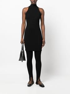 AERON Ribgebreide mini-jurk - Zwart