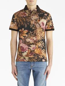 ETRO floral-print cotton polo shirt - Zwart