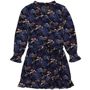 LEVV Meisjes jurk - Alice - AOP donker blauw bloemen