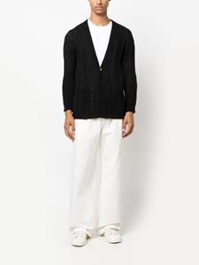 Gabriele Pasini cable-knit V-neck cardigan - Zwart