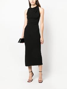 Helmut Lang Midi-jurk met gedraaid detail - Zwart