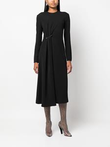 Prada safety-pin gathered midi dress - Zwart