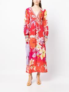 Camilla Midi-jurk met bloemenprint - Rood