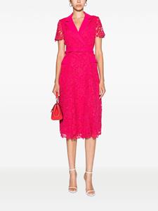 Self-Portrait lace belted midi dress - Roze