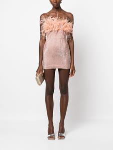 Retrofete feather-detail mini dress - Roze
