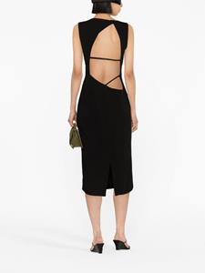 St. Agni boat-neck sleeveless lyocell dress - Zwart