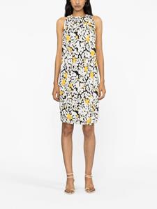 Lanvin floral-print draped mini dress - Zwart