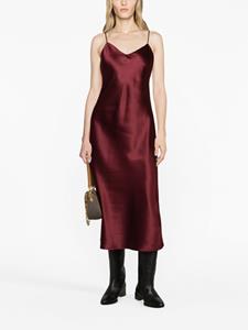 Polo Ralph Lauren V-neck mulberry silk midi dress - Rood