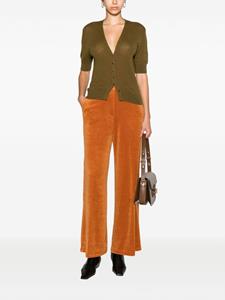 Forte Forte pressed-crease velvet flared trousers - Oranje