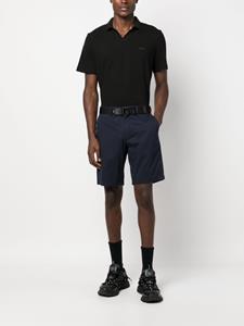 Calvin Klein logo-patch split-neck polo shirt - Zwart