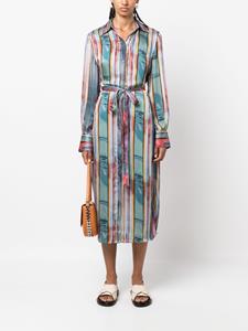 PS Paul Smith striped belted shirtdress - Blauw