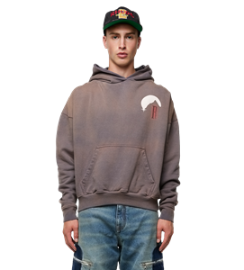 rhude Moonlight Stamp Hoodie Vintage Grey