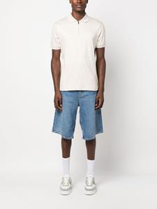 Calvin Klein logo-patch zip-up polo shirt - Beige