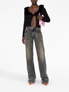 Blumarine crystal-embellished straight-leg jeans - Grijs