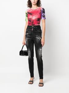 Dsquared2 ripped high-waisted jeans - Zwart