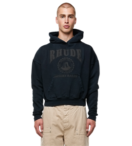 rhude Cropped Desert Valley Hoodie Black