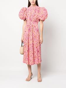 ROTATE floral-jacquard midi dress - Roze