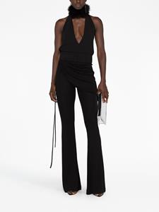 ANDREĀDAMO asymmetric flared trousers - Zwart