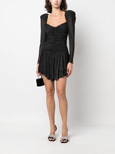 ROTATE rhinestone-embellished mesh dress - Zwart