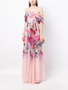 Marchesa Notte center-knot chiffon gown - Roze
