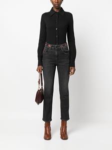 Jacob Cohën Kate embroidered cropped jeans - Zwart
