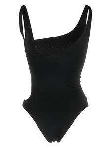 Off-White cut-out high-cut swimsuit - Zwart