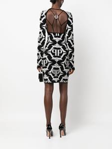 Philipp Plein Mini-jurk met jacquard - Zwart