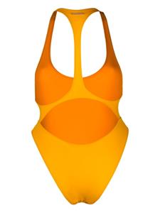 Stella McCartney logo-print cut-out swimsuit - Geel
