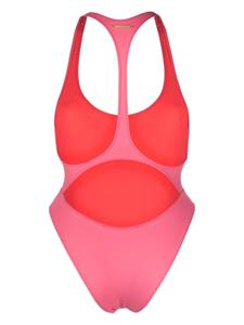 Stella McCartney logo-print cut-out swimsuit - Roze
