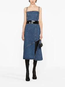 Alexander McQueen slit-detailing denim midi dress - Blauw
