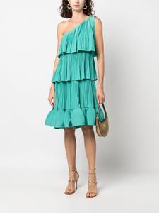 Lanvin charmeuse tiered sleeveless dress - Groen