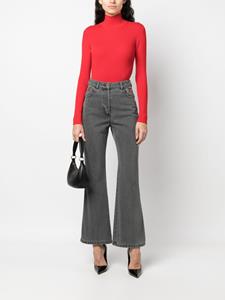 Patou logo-embroidered flared jeans - Grijs