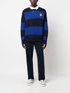 Polo Ralph Lauren striped logo-embroidered cotton jumper - Blauw