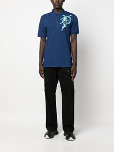 Philipp Plein logo-print cotton polo shirt - Blauw