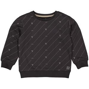 LEVV Little Jongens sweater - Gerben - AOP Levv raaf grijs