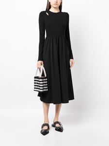 B+ab Midi-jurk met pofmouwen - Zwart