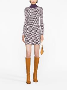 Elisabetta Franchi ikat-pattern knitted minidress - Paars