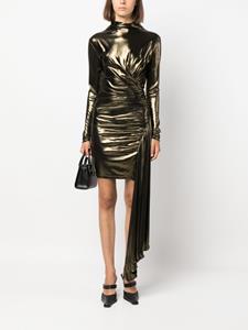 Blumarine draped metallic long-sleeve dress - Goud
