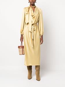 Zimmermann Billow pleat-detail silk midi dress - Goud