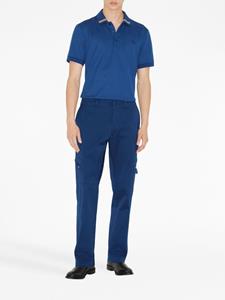 Burberry EKD Cotton Silk Polo Shirt - Blauw