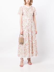 Needle & Thread Anthena floral-embroidered dress - Roze