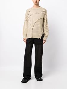 Feng Chen Wang cable-knit long-sleeve cardigan - Bruin