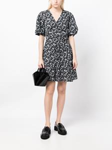 B+ab floral-print short-sleeved dress - Zwart