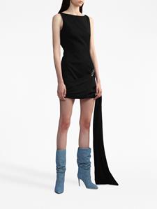 Rokh strap-detail sleeveless minidress - Zwart