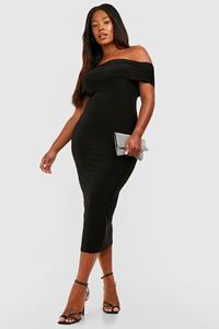 Boohoo Plus Slinky Bandeau Midaxi Dress, Black