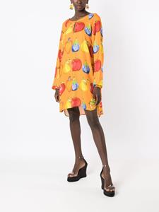 Amir Slama Midi-jurk met fruitprint - Oranje