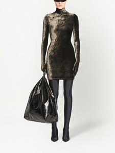Balenciaga Mini-jurk met fluwelen-effect - Bruin