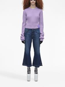 Marc Jacobs logo-patch cropped flared jeans - Blauw